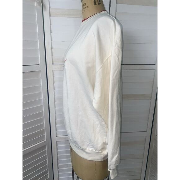 Vintage 90s M&C Sportwear OffWhite Christmas Cardinal Sweatshirt Women’s X-Large - Picture 7 of 9